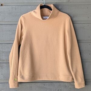 Dudley Stephens Park Slope Turtleneck Vello Fleece Pullover Camel Tan Small